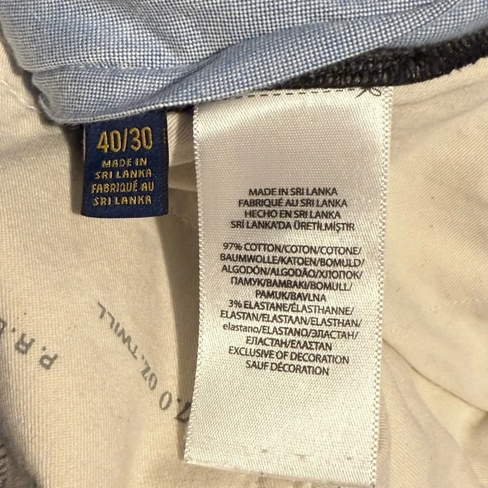 Polo Ralph Lauren Men's Black The Polo Chinos Classic Cotton Twill Size 40x30